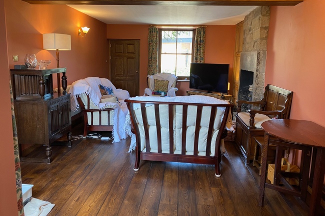 Medium Distressed Aged Smoked Oak Living Room