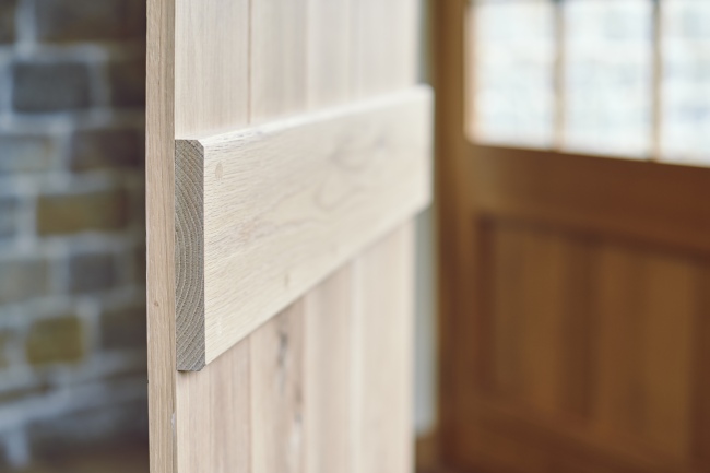 Solid Oak Door Ledge Close Up