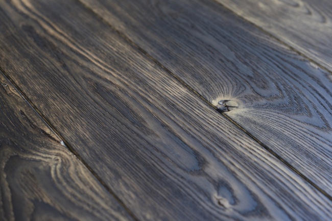 Heavy Distressed Oak Flooring Close Up